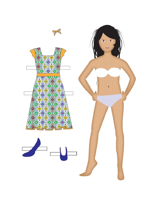 Girl Paper Doll Sundress Printable pdf