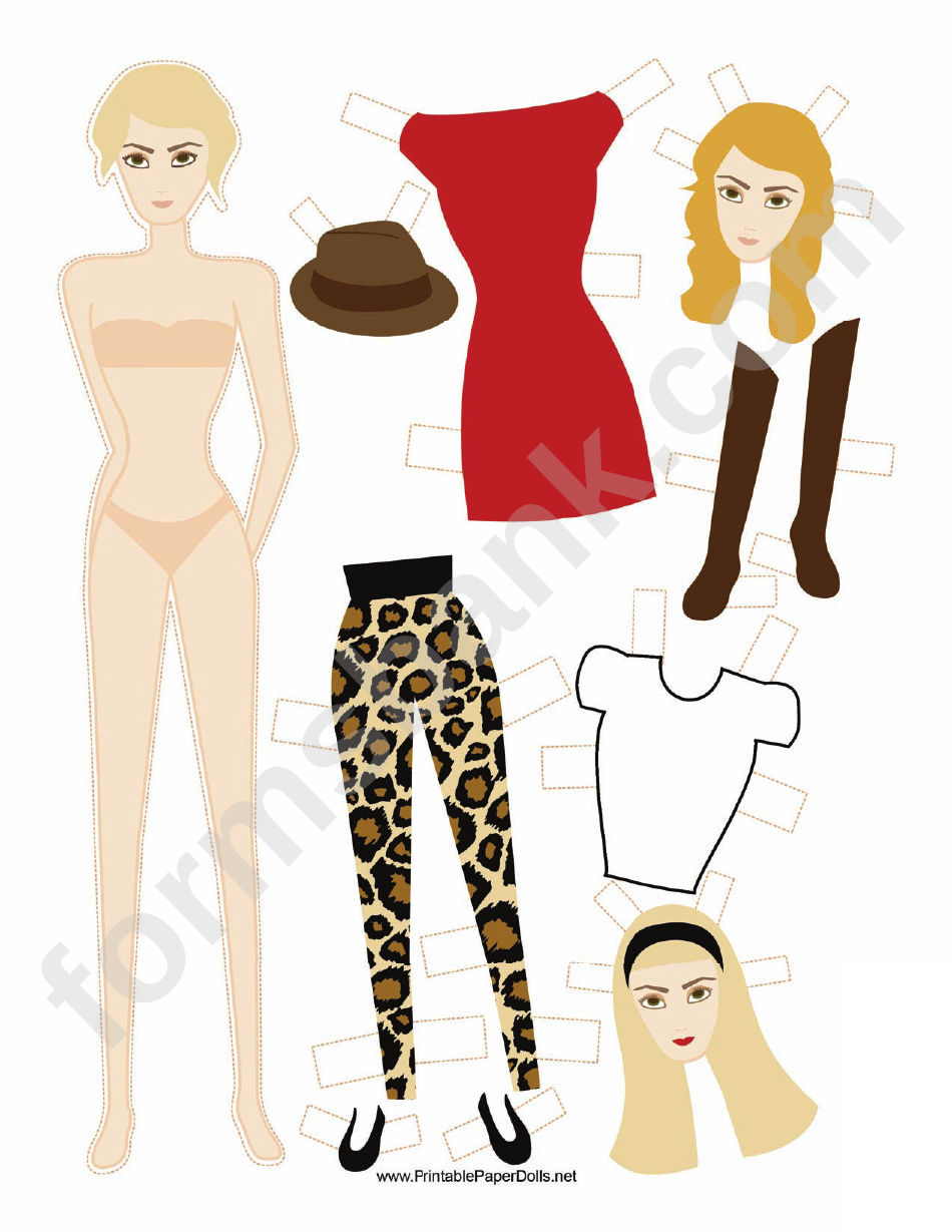 Fashion Paper Doll With Fedora