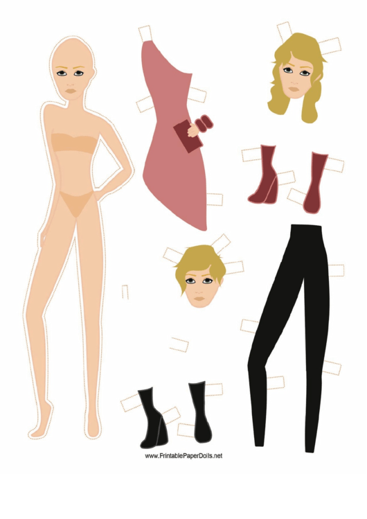 Fashion Paper Doll With Clutch Printable pdf
