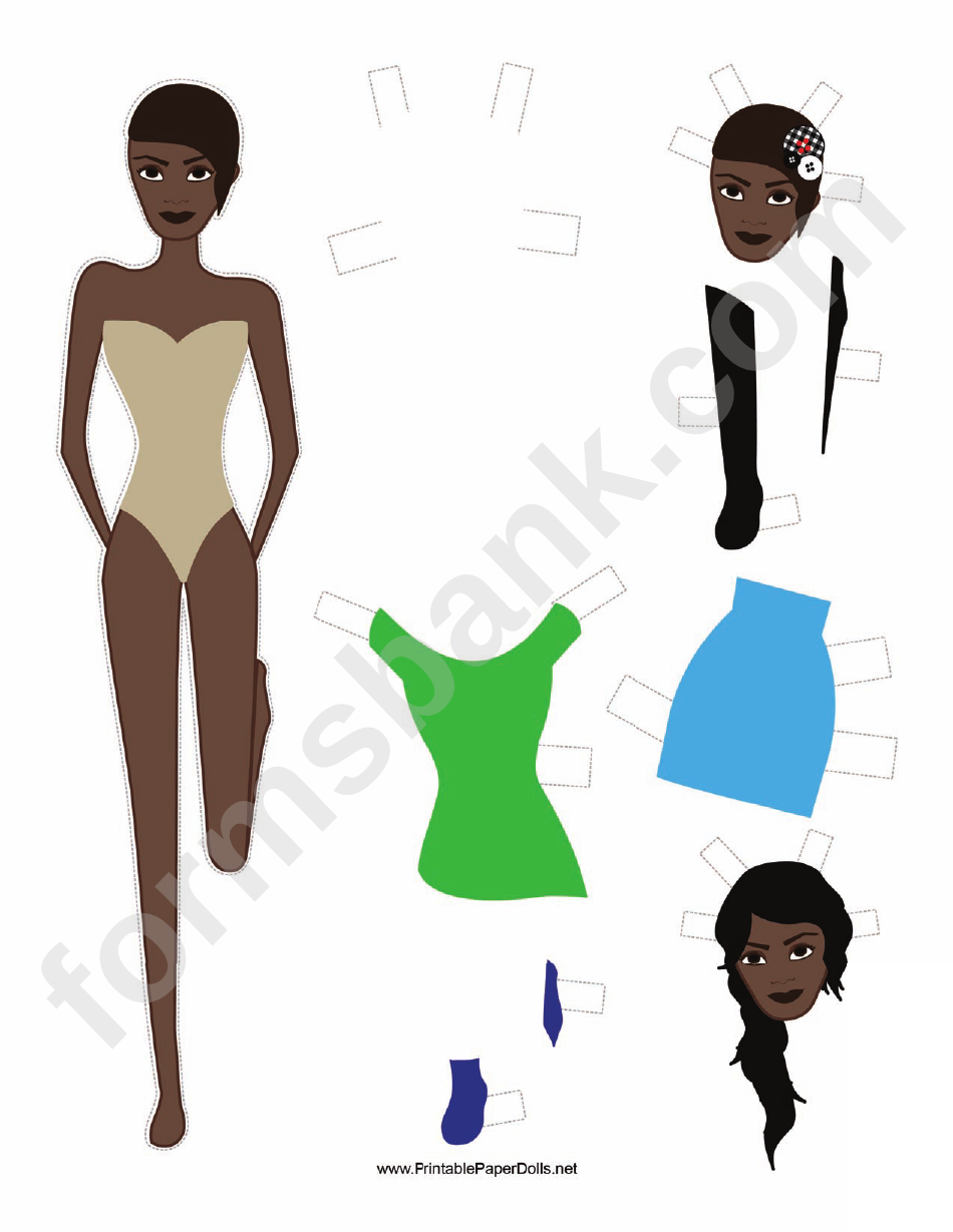 Fashion Paper Doll With Headpiece