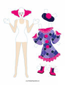 Female Clown With Dress Paper Doll