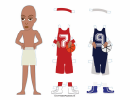 Male Basketball Player With Headband Paper Doll