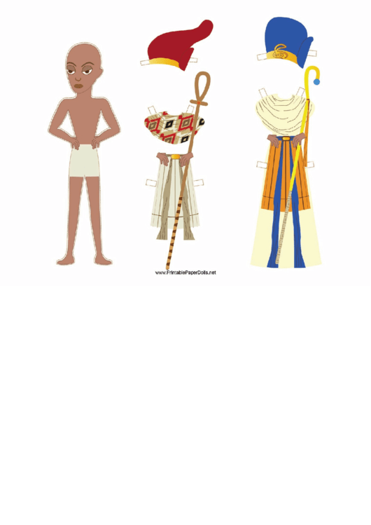 Egyptian Pharaoh Paper Doll Printable pdf