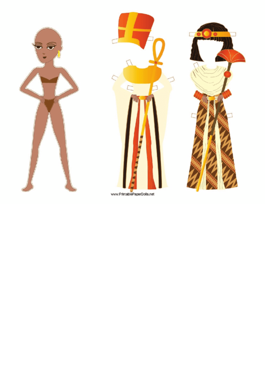 Egyptian Queen Paper Doll Printable pdf