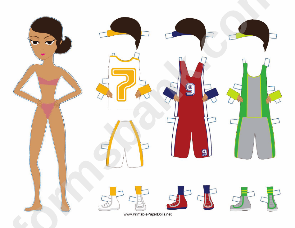 Female Basketball Player Paper Doll