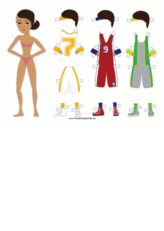 Female Basketball Player Paper Doll Printable pdf