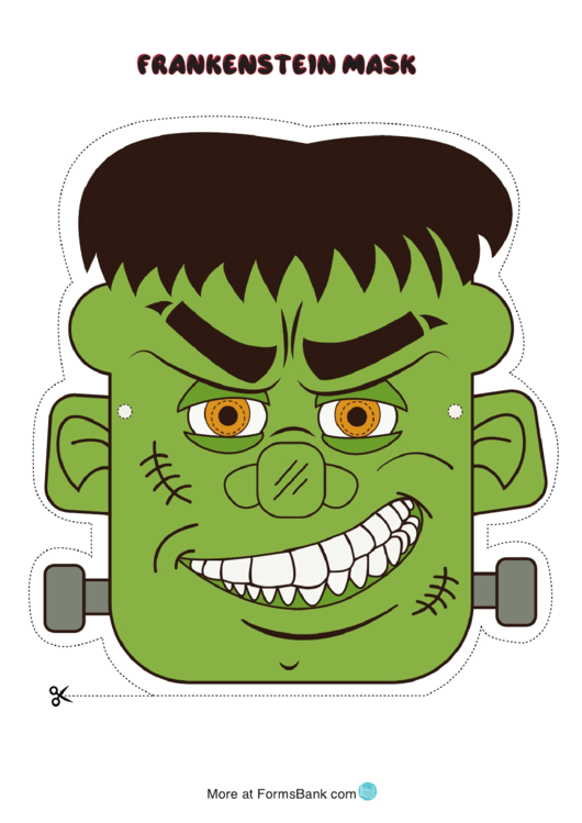 Monster Frankenstein Mask Template Printable pdf