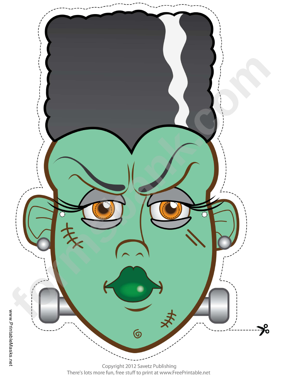 Monster Bride Of Frankenstein Mask Template