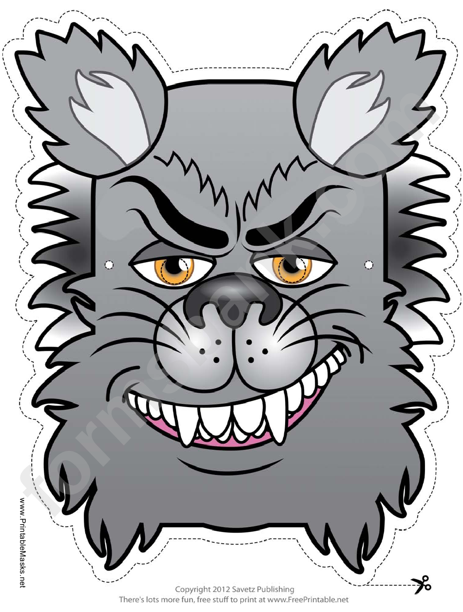 Monster Wolfman Mask Template