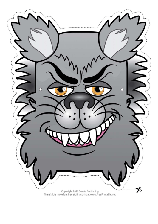 Monster Wolfman Mask Template Printable pdf