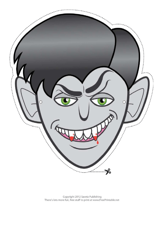 Monster Vampire Mask Template Printable pdf