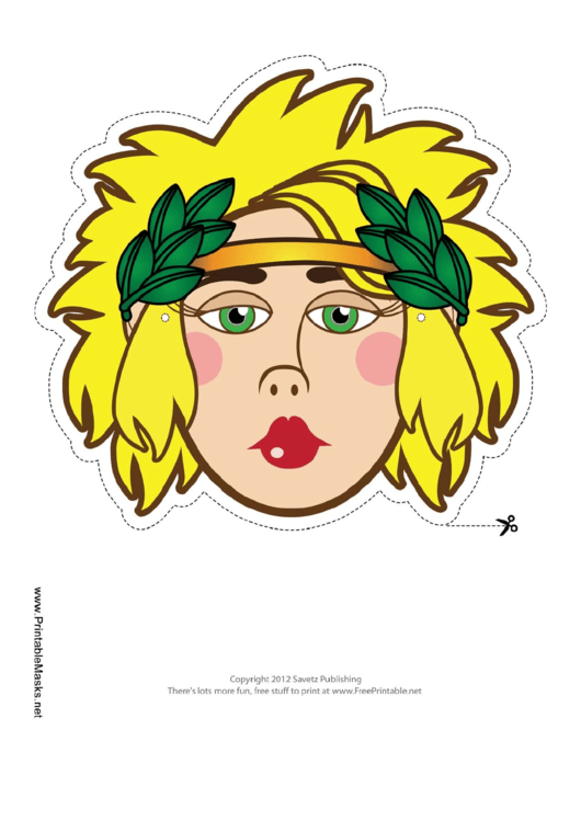 Greek Female Mask Printable pdf