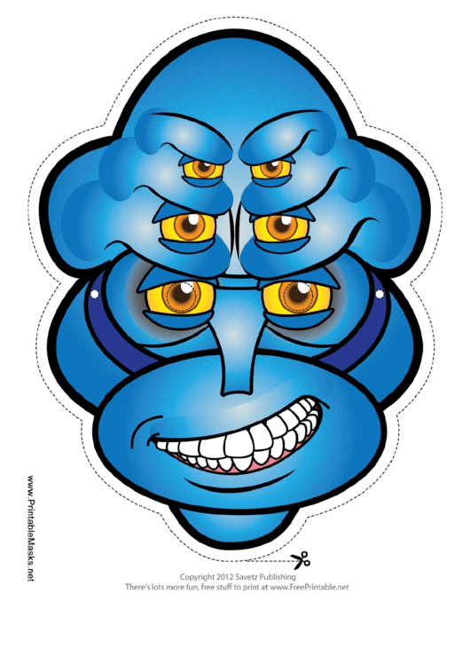 Creature Male Six Eyes Mask Template Printable pdf
