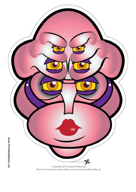 Creature Female Six Eyes Mask Template Printable pdf