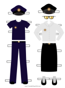 Policewoman Paper Doll Outfits