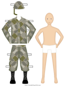 Soldier Paper Doll Male