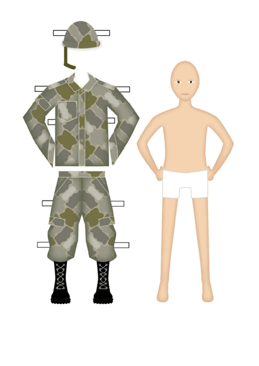 Soldier Paper Doll Male Printable pdf
