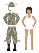 Soldier Paper Doll Female