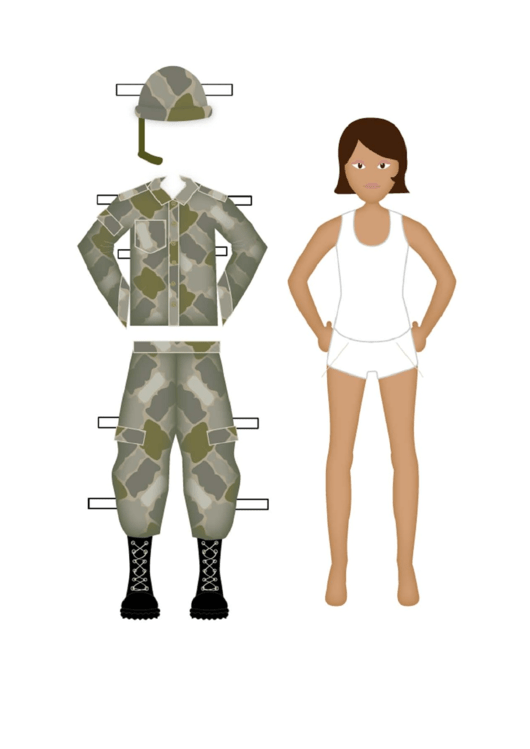 Soldier Paper Doll Female Printable pdf