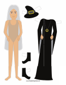 Halloween Witch Paper Doll