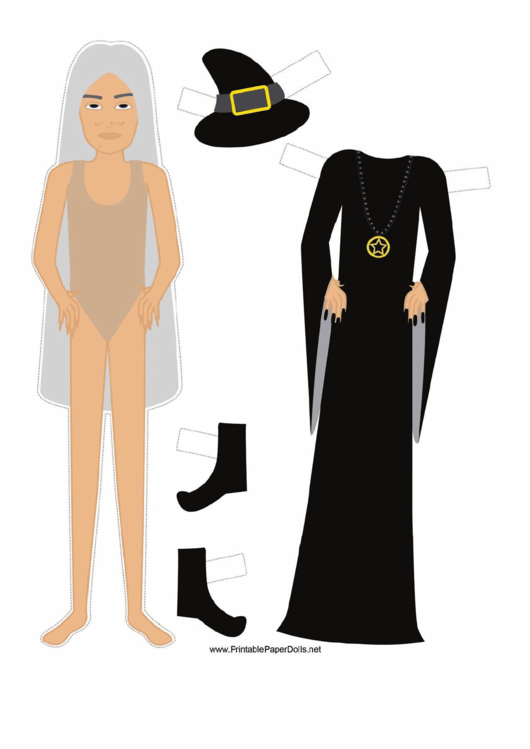 Halloween Witch Paper Doll Printable pdf