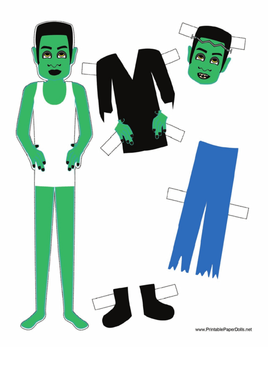 Halloween Monster Paper Doll Printable pdf