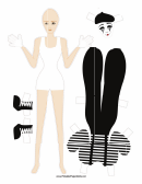 Halloween Mime Paper Doll