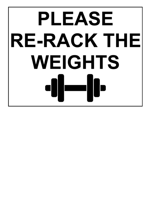 Re-Rack Weights Sign Printable pdf