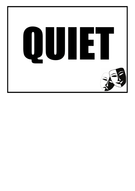 Quiet Sign Template Printable pdf