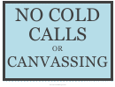 No Cold Calls Sign