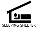 Sleeping Shelter With Caption Sign