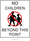No Children Sign Template