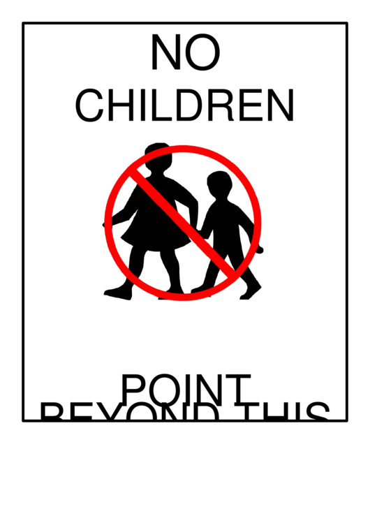 No Children Sign Template Printable pdf
