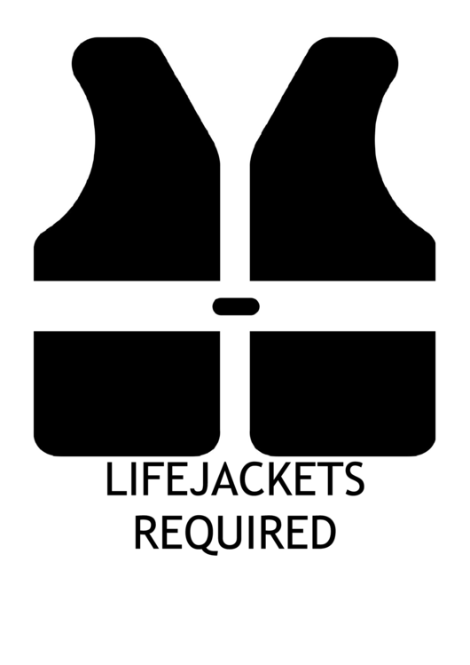 Lifejackets Required With Caption Sign Printable pdf