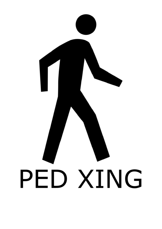 Ped Xing (with Caption) Sign