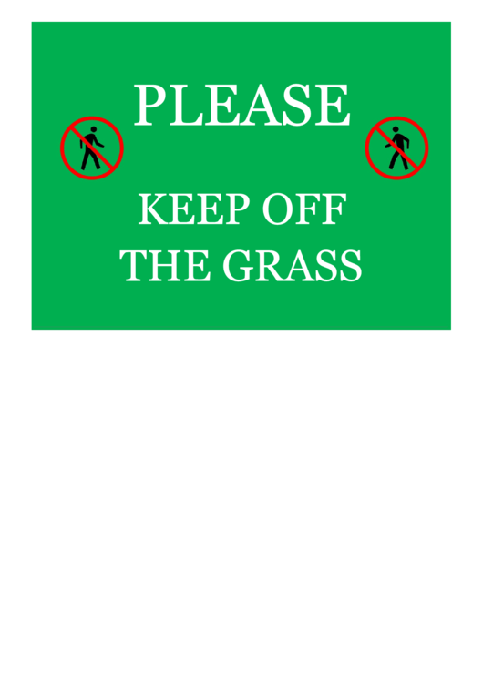 Please Keep Off Grass Sign Printable pdf