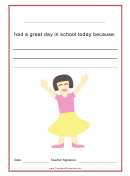 Great School Day Feedback Form