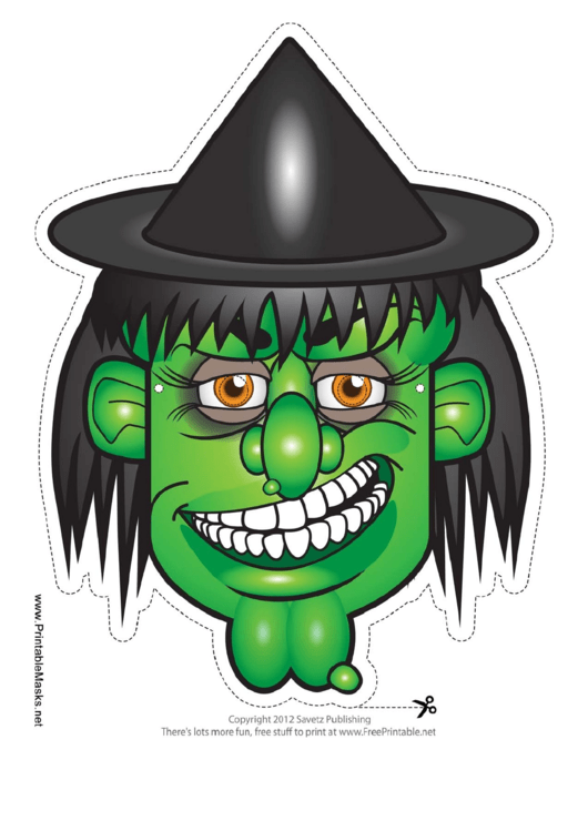 Witch Hat Mask Template Printable pdf