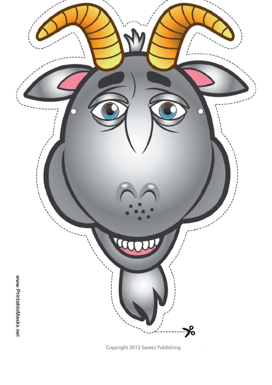 Goat Mask Template Printable pdf