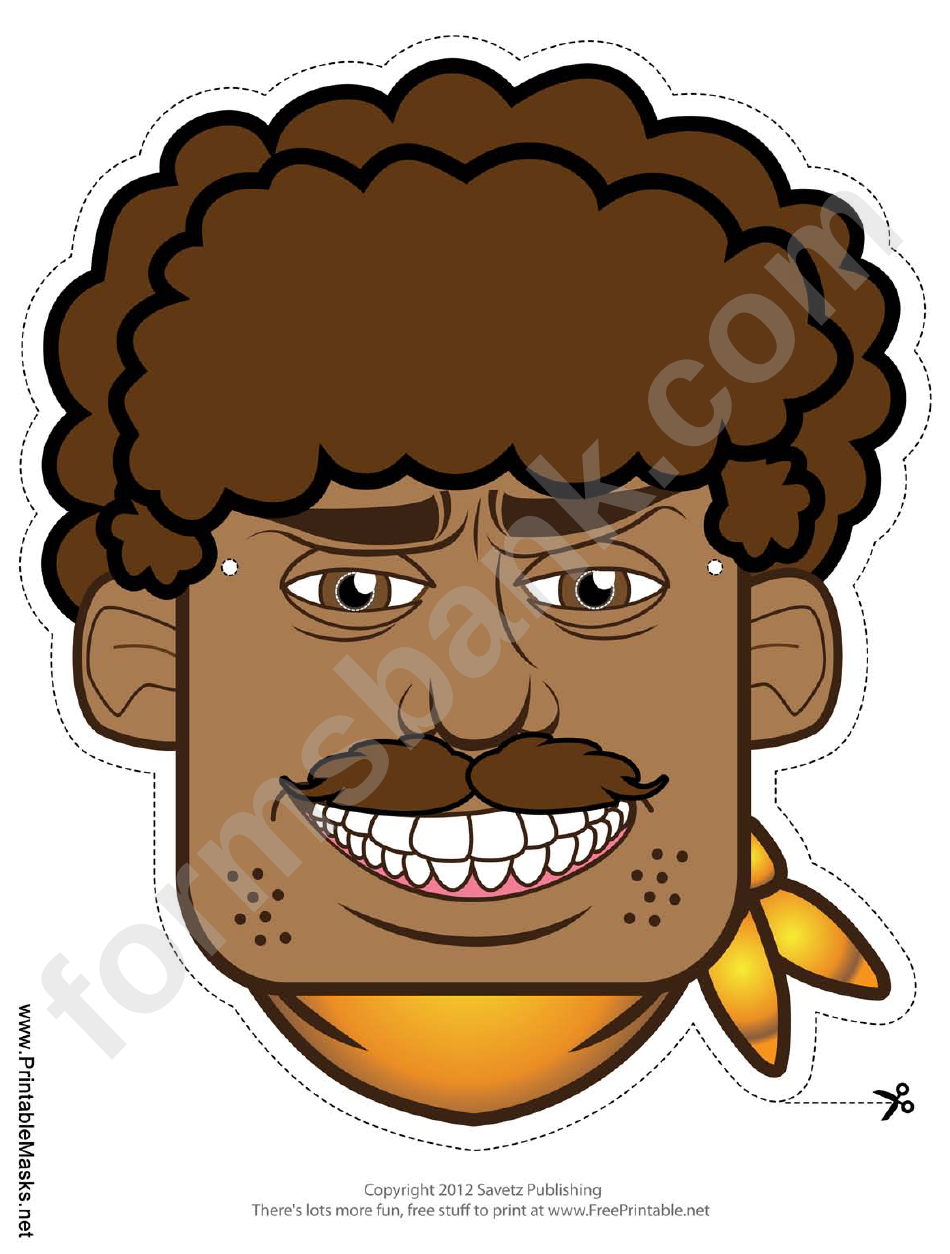 70s Guy Freckles Mask Template