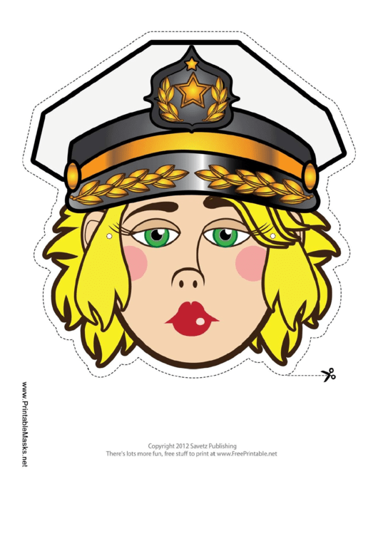 Captain Female Mask Template Printable pdf