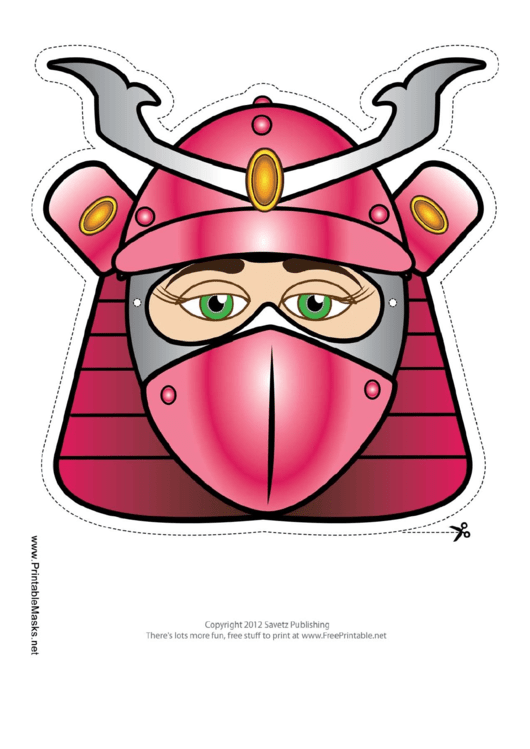 Samurai Female Mask Template Printable pdf