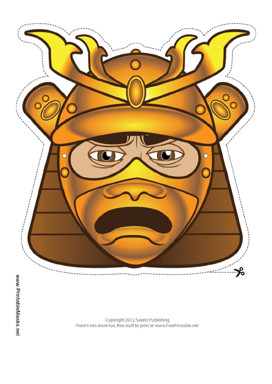 Samurai Mouth Male Mask Template Printable pdf