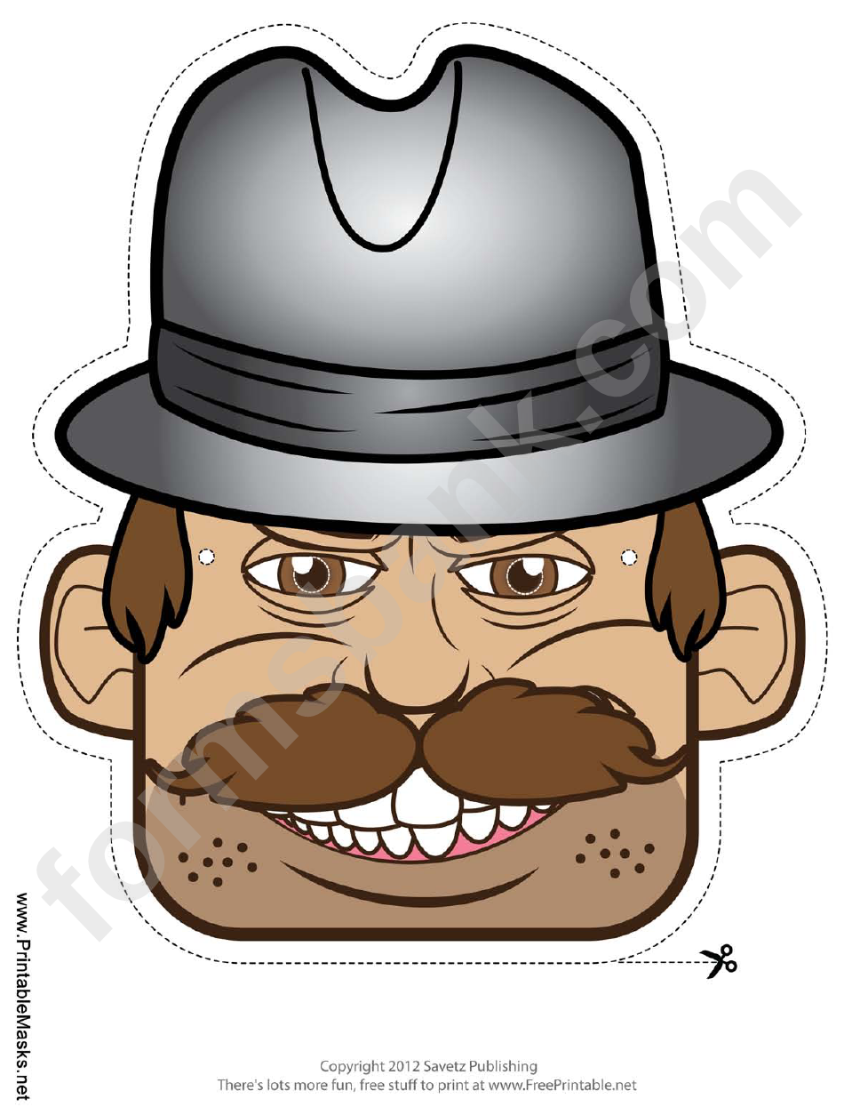 Detective Male Mask Template