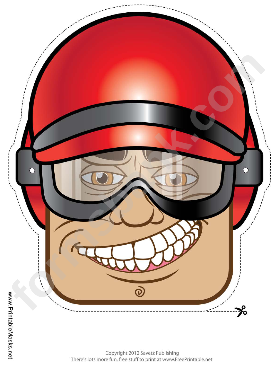 Biker Male Mask Template