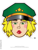 Military Officer Female Mask Template