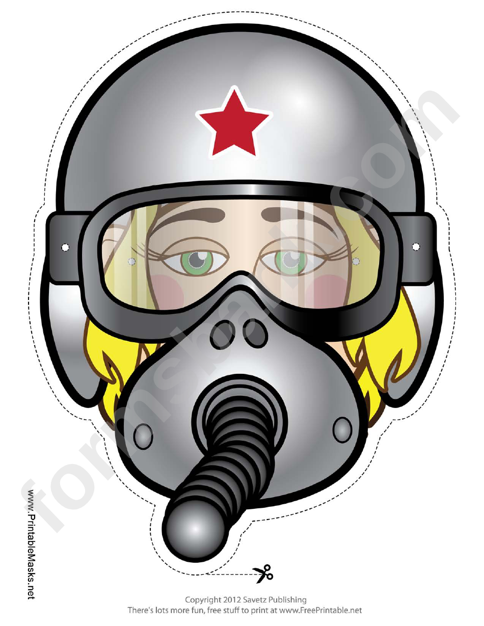 Fighter Pilot Female Mask Template