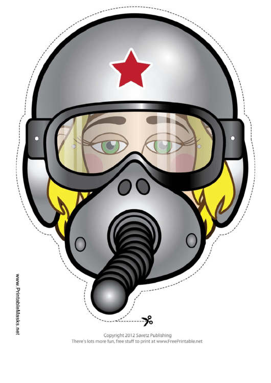 Fighter Pilot Female Mask Template Printable pdf