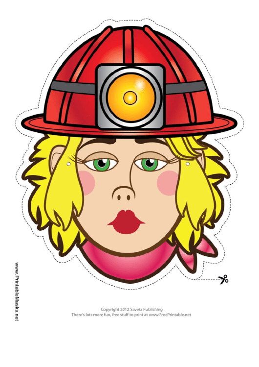 Caver-Miner Female Mask Template Printable pdf