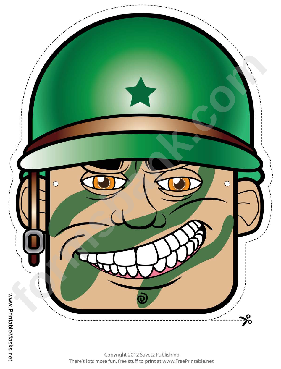 Soldier Male Mask Template